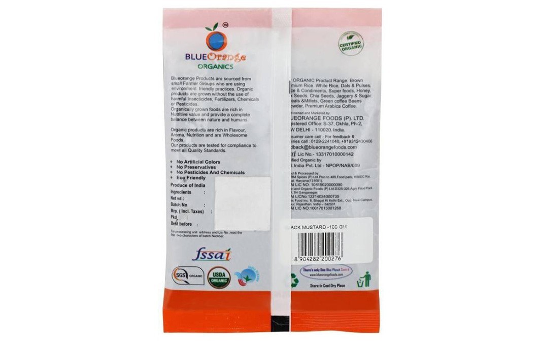 Blue Orange Organics Black Mustard    Pack  100 grams